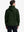Front half-body pose showcasing comfort and clean design of Dark Green Heather hoodie
