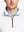 Front view from nose to chest of model wearing white moisture wicking quarter zip pullover