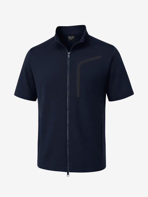  3d digital rendering of the apparel, lightweight upf50+ short sleeve golf vests jacket in navy