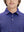 Front view of youth wearing plum blue stripe performance cooling polo, showing collar and chest fit