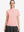 Front upper body shot of model wearing coral powder women's breathable 1/4 zip pullover golf shirts