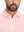 Front view from nose to chest of model wearing light pink white comfy breathable pin-stripe texture golf polos