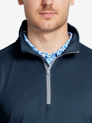 Sudadera con cremallera de cuarto de largo que absorbe la humedad