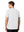 Back upper body view in white of men's short sleeve slim fit roma knit t-shirt.