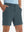 Front lower body shot of model wearing the grey blue stretch soft flat front dress golf shorts, showcasing the fit