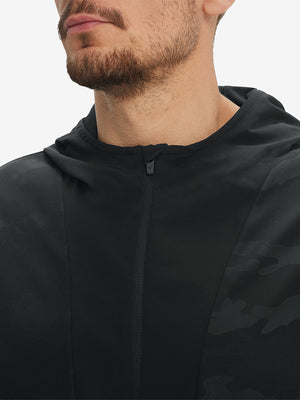 Water-Resistant Embossed Short Sleeve Q-Zip Hoodies
