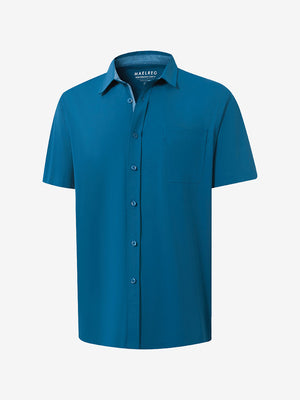 3d rendering of blue cool print plain button up shirts