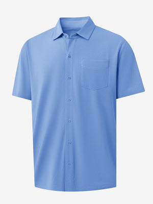 3D rendering of blue cotton blend plain shirt.