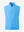 Water-resistant fleece golf vests in sky blue, front 3D view highlighting clean structure and fabric