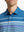Front chest view of model wearing Chest Print Polo Shirts in COBALT BLUE1