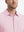 Model front view from nose to chest wearing pink cotton blend plain shirt.