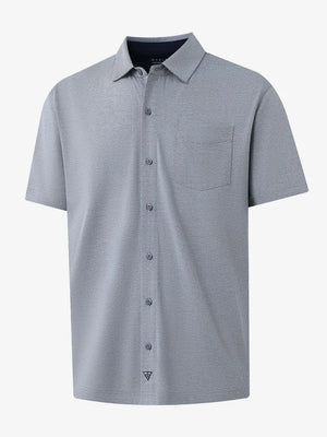 3D rendering of DARK BLUE HEATHER Cotton Blend Plain Shirt.