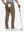 Back lower body shot of model wearing tobacco brown straight fit lightweight dress golf pants
