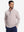 Front upper body shot of model in khaki two tone pique cotton blend q-zip