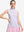 Front upper body shot of model wearing colorful hearts women's sleeveless q-zip print quick dry golf tops