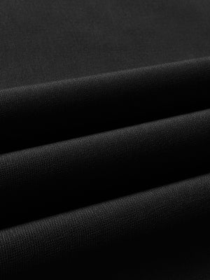 Detailed close-up of premium knit fabric texture with neat weave craft, ultra-comfort slim fit roma knit polo shirts in black