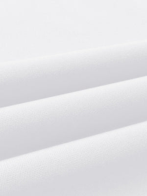 Detailed close-up of premium knit fabric texture with neat weave craft, ultra-comfort slim fit roma knit polo shirts in white
