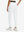 Back lower body shot of model wearing white women's lightweight athletic sweatpants