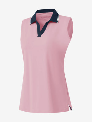3d rendering of lavender women's collared v neck quick dry tank tops