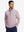 Front upper body shot of model in red two tone pique cotton blend q-zip
