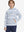 Model front upper body with one hand in pocket, stylish youth full print hoodies pullover in christmas snowflake.