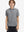Front upper body of model wearing kids stylish stripe polo shirts, playful stripes with neutral stripe detail
