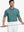 Half-body front view of model holding golf club wearing CYAN MASSIF Popular Heather Print Polo