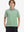 Front upper view of Kids stripe golf polos showing crisp stripes in emerald stripe
