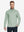 Back view of Heather Pinstripe Brushed Dry Fit Quarter Zip Pullover in beryl green melange, showing clean athletic fit