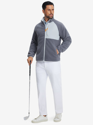 Full body front view of model wearing Golf Lightweight Fleece Lined Dress Pants in white