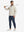 Lightweight Ankle-Zip Sweatpants with 4 Pockets in navy, full body front view with golf club