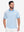 Front upper body shot of model wearing light blue moisture wicking jacquard golf shirts