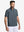 Front upper body shot of model wearing dark grey waffle texture 1/4 zip pullover
