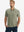 Front half body shot of model wearing birch grey grid performance reflective checked collar golf shirt