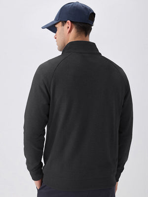 Heather Textured Quarter Zip Pullover