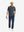 Front full body shot of model exercising in dark grey cool print plain button up shirts