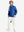 Youth Winter Micro-fleece Quarter Zip Pullover in klein blue, model wearing tennis bag, front view
