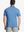 Back half-body view of AQUA STRIPE Pinstripe Jersey Performance Polo worn by model								
