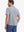 Model half-body back view wearing DARK BLUE HEATHER Cotton Blend Plain Shirt.