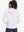Back upper view of model in women's lightweight hoodies pullover, showing relaxed fit in white.
