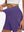 Detail view of elastic waistband on dark purple women's gym golf shorts with liner pocket