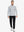 Full-body front view on model wearing FADED DENIM HEATHER Quarter Zip Melange Pullover, casual sporty look.