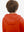 Back upper view of youth long sleeve hoodied with kangaroo pocket in orange, showing fit and shoulders.
