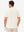 Back upper body view in beige of nylon blend casual jacquard polo shirts.