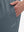 Side view of pocket on grey blue 4 way stretch breathable workout athletic shorts