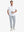 Full-body view of model holding takeaway drink cup in WHITE Cotton Blend Plain Shirt.
