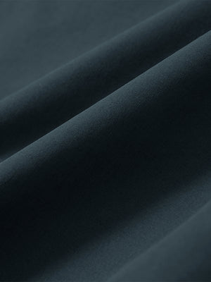 Close-up of grey blue stretch quick dry casual golf pants with 4 pockets fabric texture.