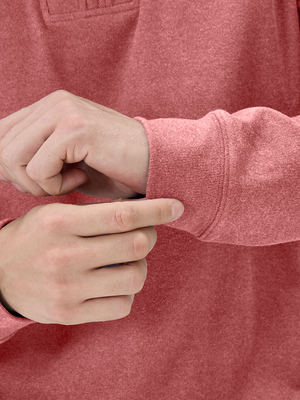 Heather Brushed Rib Knit Quarter Zip with 2 Pockets