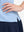 Detail view of hem on  blue plaid women's sleeveless q-zip print quick dry golf tops