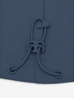 Partial shot of clothing exquisite design details, lightweight upf50+ short sleeve golf vests jacket in misty blue